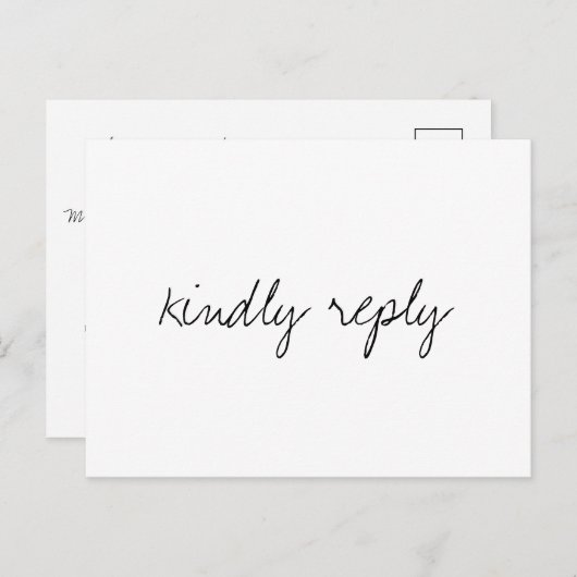 Carte Postale Brittany Modern Simple Repas Choix RSVP (Devant / Derrière)