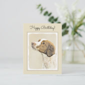 Carte Postale Brittany Peinture - Cute Original Chien Art (Debout devant)