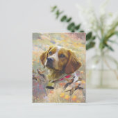 Carte Postale Brittany Spaniel Art, Chasse de faisan (Debout devant)