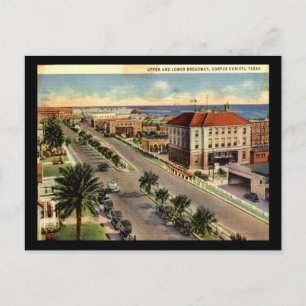 Carte Postale Broadway, Corpus Christi Texas Vintage