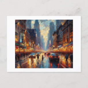 Carte Postale Broadway dans la pluie,