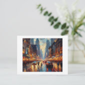 Carte Postale Broadway dans la pluie, (Debout devant)