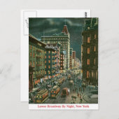 Carte Postale Broadway inférieur par nuit (Devant / Derrière)