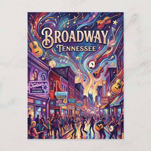 Carte Postale Broadway Tennessee (Devant)