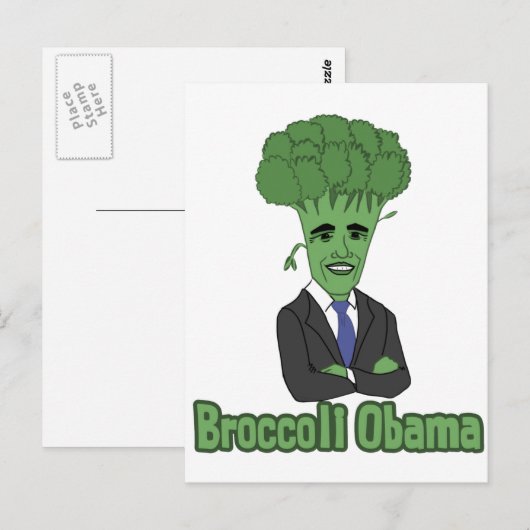 Carte Postale Broccoli Obama (Devant / Derrière)