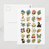 Carte Postale Broche de style vintage (Devant / Derrière)