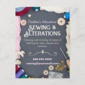 Carte Postale Brochure sur les services de couture (Devant)