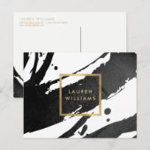 Carte Postale Brochures Abstraites d'encre noire (Devant / Derrière)