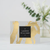 Carte Postale Brochures Abstraites Faux Gold sur Grey (Debout devant)