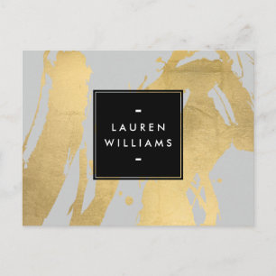 Carte Postale Brochures Abstraites Faux Gold sur Grey