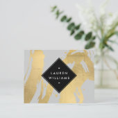 Carte Postale Brochures Edgy Faux Gold sur Grey (Debout devant)