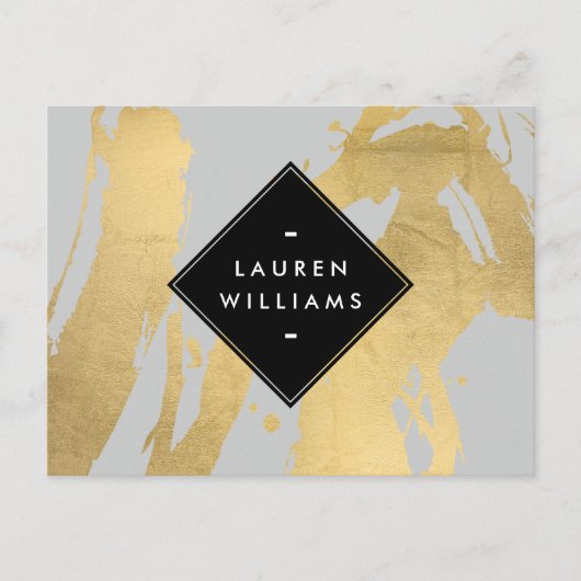 Carte Postale Brochures Edgy Faux Gold sur Grey (Devant)