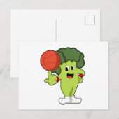 Carte Postale Brocoli aux sports de basketball (Devant / Derrière)