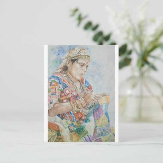 Carte Postale Broder la surface composée (Debout devant)