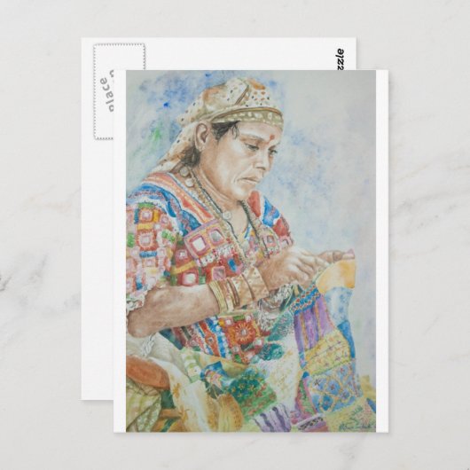 Carte Postale Broder la surface composée (Devant / Derrière)