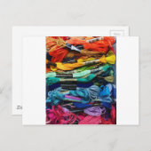 Carte Postale Broderie arc-en-ciel | Threads | Couture (Devant / Derrière)