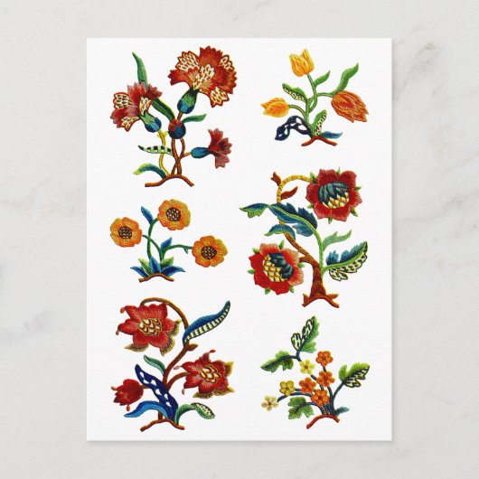 Carte Postale Broderie Castlemane Jacobean (Devant)