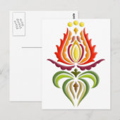 Carte Postale Broderie Fancy Mantle - Art folklorique hongrois (Devant / Derrière)