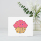 Carte Postale Broderie Faux Cupcake fraise Imprimer (Debout devant)