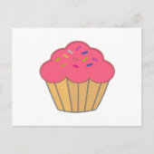 Carte Postale Broderie Faux Cupcake fraise Imprimer (Devant)