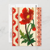 Carte Postale Broderie Florale Crewel (Devant / Derrière)