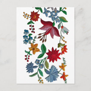 Carte Postale Broderie folklorique hongroise
