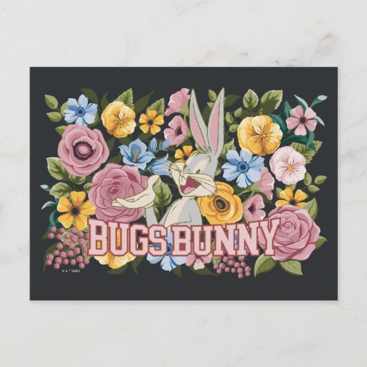Carte Postale Broderie graphique florale de BUGS BUNNY™ (Devant)