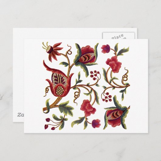Carte Postale Broderie jacobéenne (Devant / Derrière)