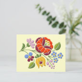 Carte Postale Broderie Kalocsa - Art populaire hongrois (Debout devant)