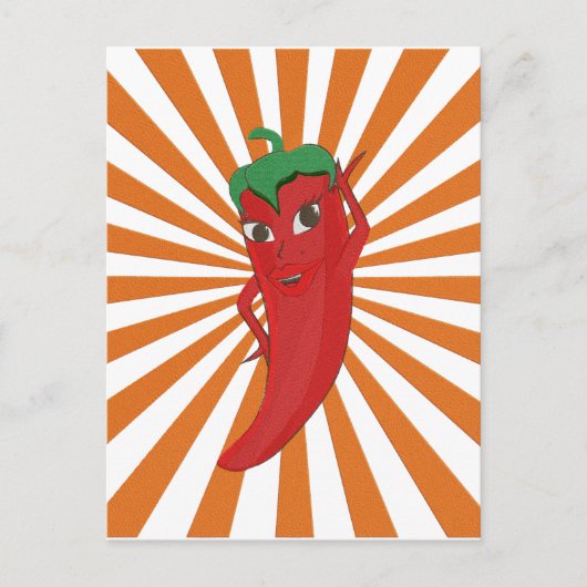 Carte Postale Broderie Red Hot Pepper Diva Faux (Devant)