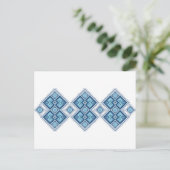 Carte Postale Broderie ukrainienne bleue vyshyvanka (Debout devant)