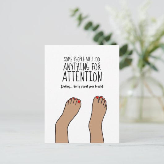 Carte Postale Broken Ankle Funny (Debout devant)