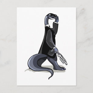 Carte Postale Brontosaurus déguisé en personnage de film.