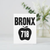 Carte Postale Bronx Avec Grosse Pomme & 718 Découpe De Code Zone (Debout devant)