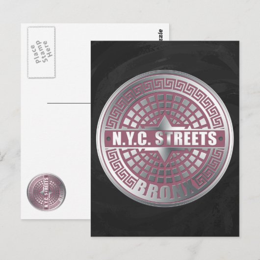 Carte Postale Bronx de couverture de trou (Devant / Derrière)