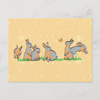 CARTE POSTALE BRONZAGES BLEUS DANS L'HERBE