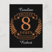 Carte Postale Bronze huitième anniversaire mariage 8 ans (Devant)