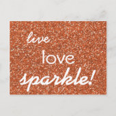 Carte Postale Bronze parties scintillant Live Love Sparkle (Devant)