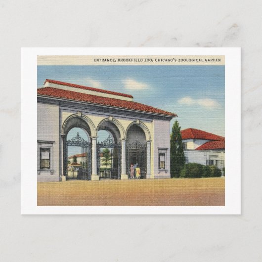 Carte Postale Brookfield Zoo, Chicago Zoological Garden Vintage (Devant)