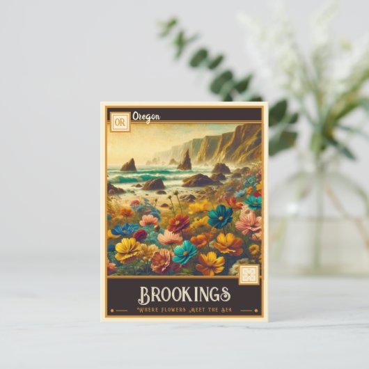 Carte Postale Brookings, Oregon | VINTAGE (Debout devant)