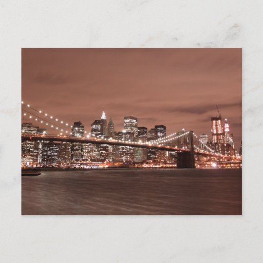 Carte Postale Brooklyn Bridge à Night, New York (Devant)