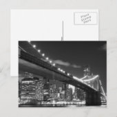 Carte Postale Brooklyn Bridge à Night, New York (Devant / Derrière)