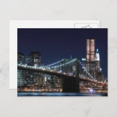 Carte Postale Brooklyn Bridge à Night, New York City (Devant / Derrière)