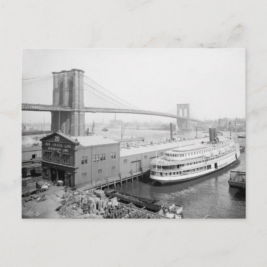 Carte Postale Brooklyn Bridge and Docks, 1905 (Devant)