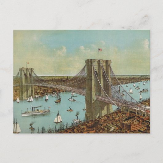 Carte postale Brooklyn Bridge Color (Devant)