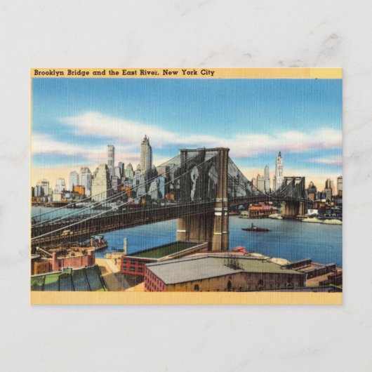 Carte Postale Brooklyn Bridge et East River, New York City, New (Devant)