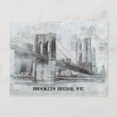 Carte Postale Brooklyn Bridge Information, New York (Devant)