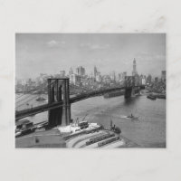 Brooklyn Bridge & Manhattan Skyline, 1920