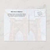 Carte Postale Brooklyn Bridge, New York (Dos)