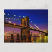 Carte Postale Brooklyn Bridge, New York à la nuit (Devant)